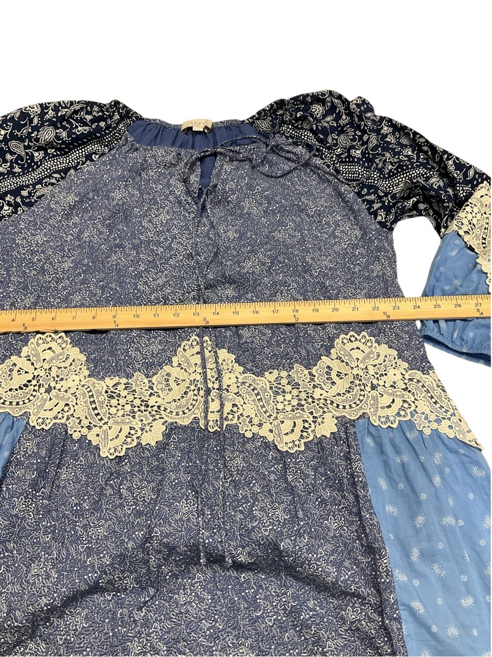 Ann Taylor Loft paisley lace tie dress L - Picture 8 of 12